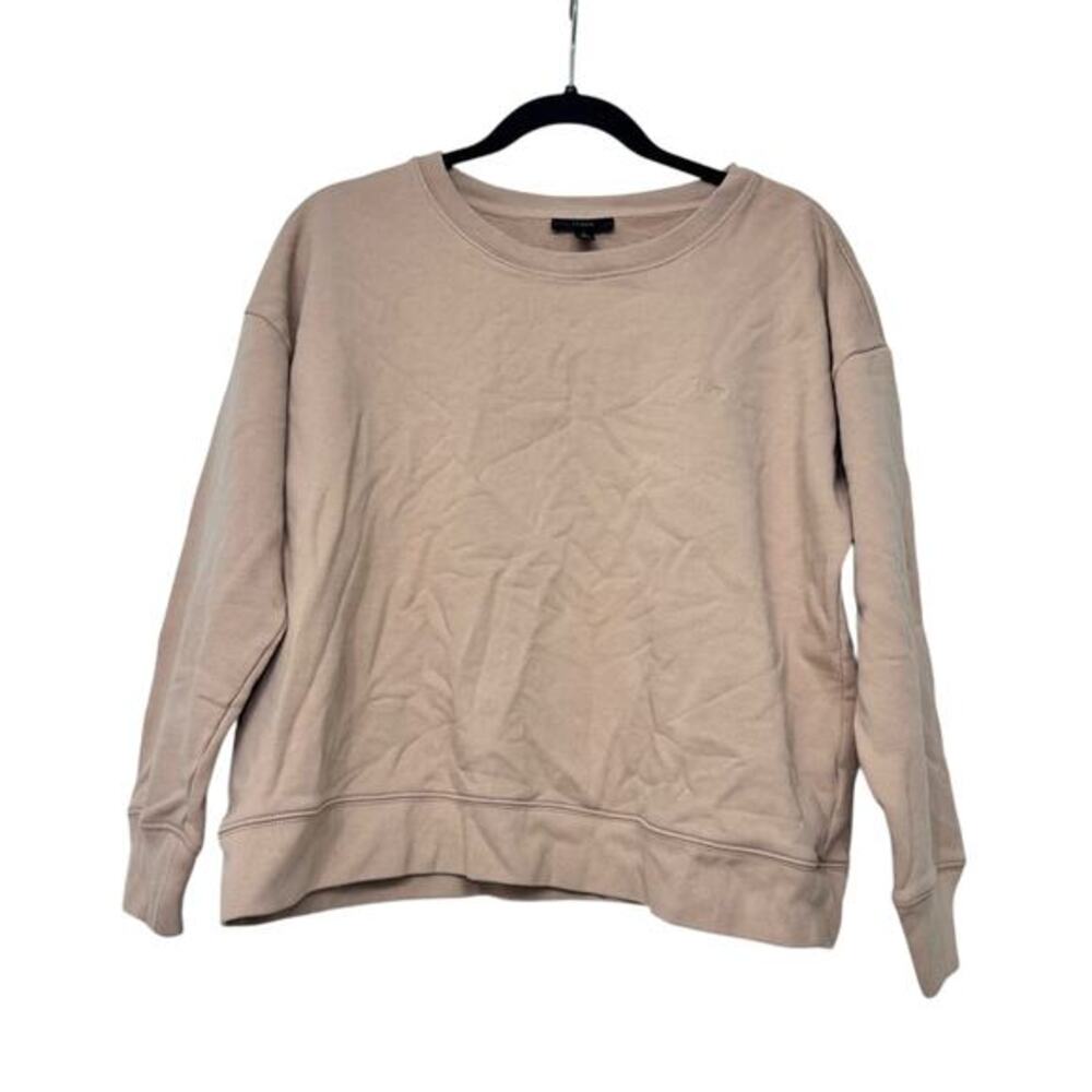 J.Crew Re-Imagined Pullover Sweatshirt Womens Small Tan Cotton Minimalist Casual